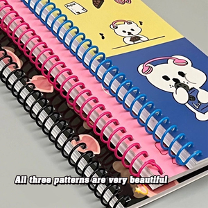 100 páginas Oso de dibujos animados Flip Coil Notebook estudiante portátil bolsillo Bloc de notas Mini Notebook personalizado pequeño cuaderno espiral - Product Image 2
