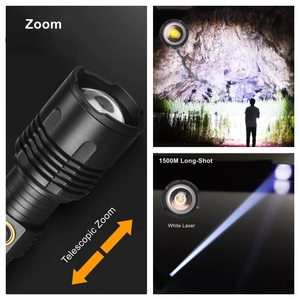 Linterna led multifunción para acampada, linterna de alta lúmenes de 16 núcleos, Zoom, larga distancia, recargable por USB C, 10000 - Product Image 4