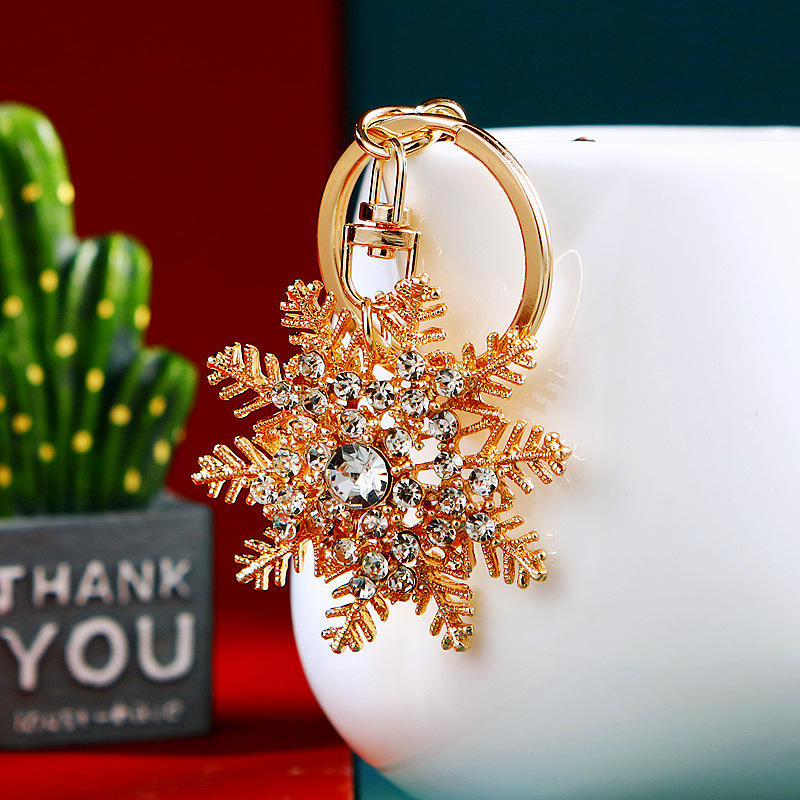 A285 Christmas snowflake gold white diamond