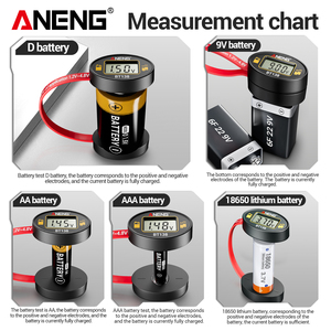 ANENG BT138 dijital pil Test cihazları lityum pil kapasitesi Test cihazı ekran damalı analiz ekran AAA AA düğme hücre testi - Product Image 5