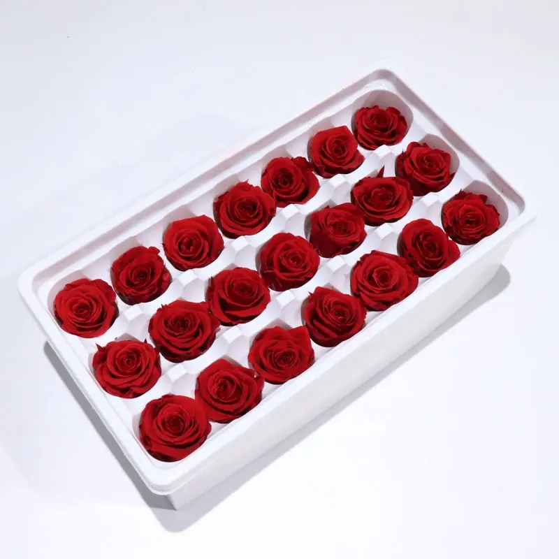 2-3cm 21 Pcs A Grade Mini Preserved Red Roses Heads Eternal Forever For Gift Wedding Party and Home Decoration