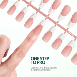Nailpop Customizable 3-in-1 Almond Gel Nail Extensions Ultra-Fit Own Brand French <strong>Tips</strong> Soft Nude Natural Artificial Fingernails - Product Image 4