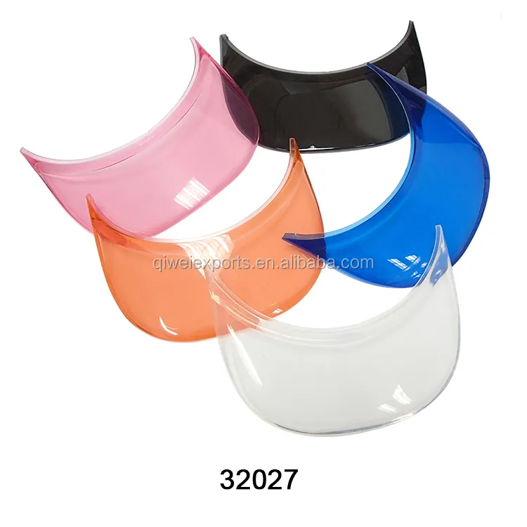 Viseira transparente de plástico à prova d'água colorido, viseira para tampa 32027