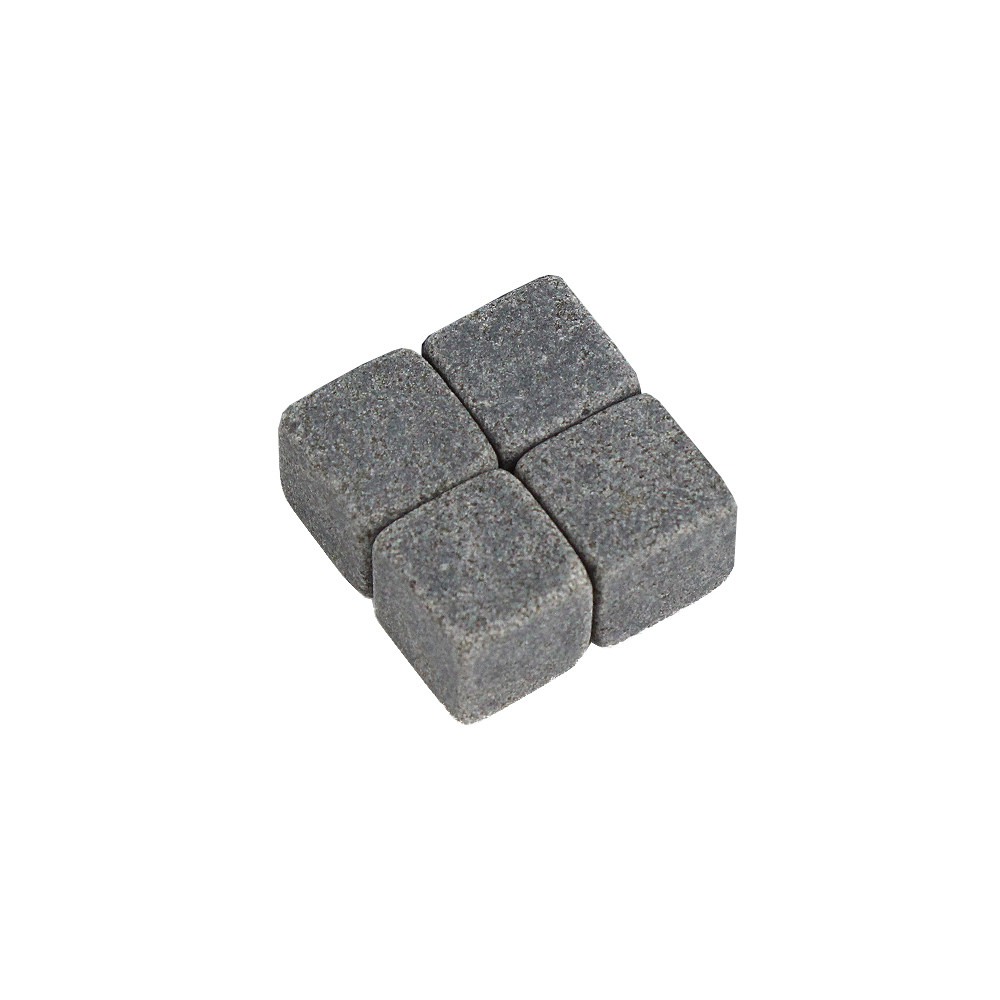 4 piezas de piedra de whisky de basalto gris
