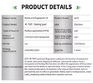 ACFC AF-750T металлические масляные металлические материалы против отпечатков пальцев гидрофобные олеофобные нанопокрытия жидкие - Product Image 2