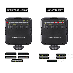 VL49 yumuşak parlak dahili lityum pil taşınabilir Mini şarj edilebilir LED Video işığı ile 3 soğuk ayakkabı için Canon nikon SLR - Product Image 6