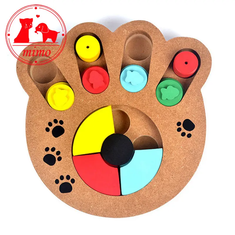 Dog Puzzle Toys Wood Wood IQ Interactive Slow dispenser Feeder Pet Cat Puppy Training Games Feeding Food Intelligence Toy