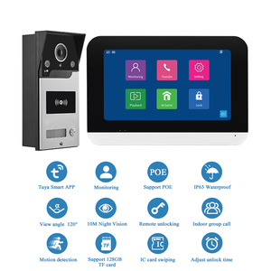 Timbre de vídeo inteligente con tarjeta IC, cámara de timbre de puerta con monitor táctil de 7 pulgadas, sistema de intercomunicación de videoportero, soporte de videoportero, 1 unidad - Product Image 4