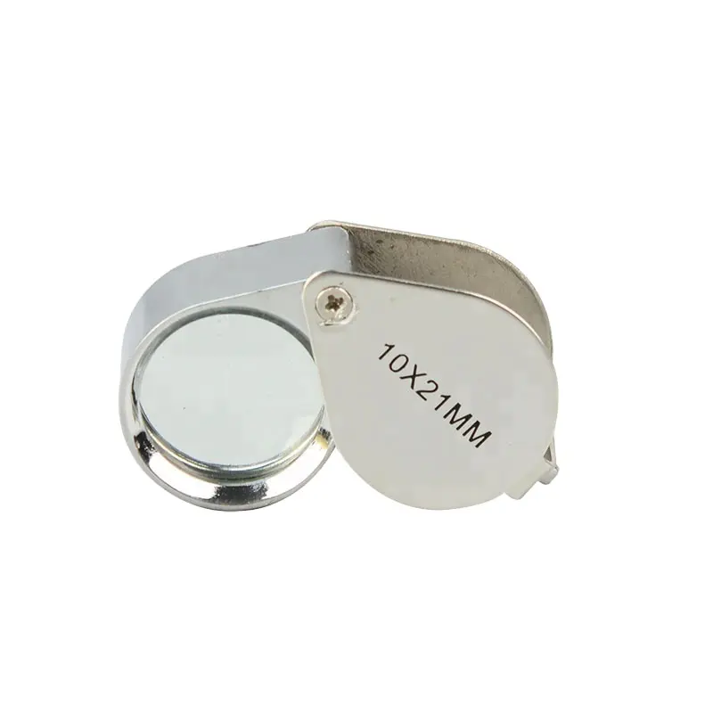 Lente d'ingrandimento tasca 10x lente d'ingrandimento lente in vetro Mini tripletta gioielliere Lupa lente d'ingrandimento