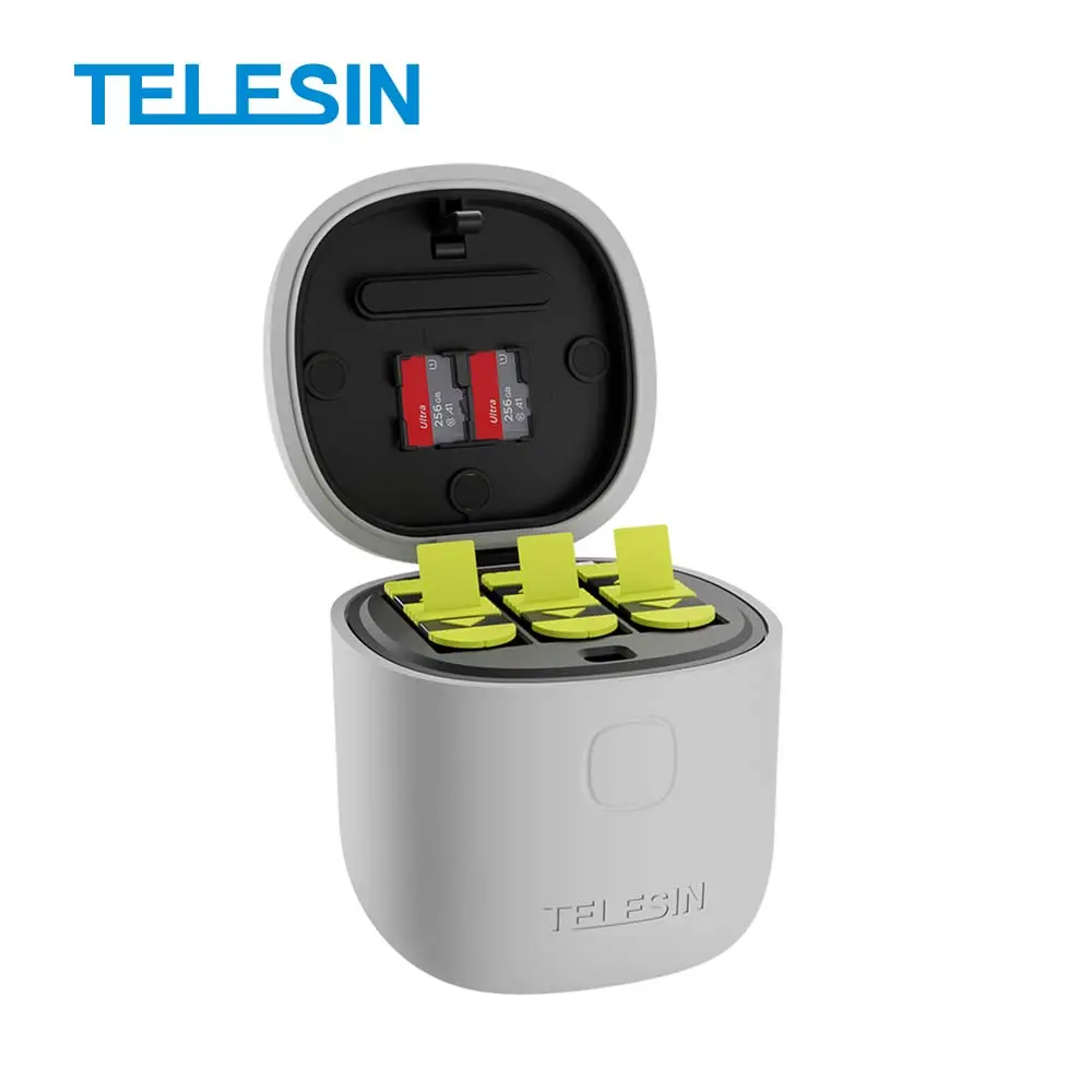 Telesin Allin box 3 pièces batterie au Lithium et kit de chargeur pour chargeur de batterie GoPro Hero9/10/11/12 pour caméra Go Pro