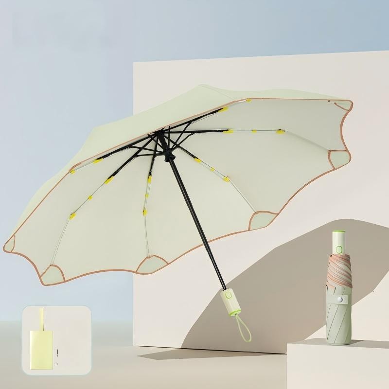 Parapluie automatique anti-rebond à 8 os à colle couleur arrondie