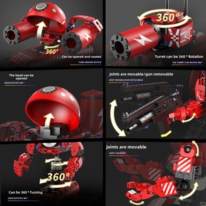 Elektrisches fern gesteuertes Roboter-Montages pielzeug mit Kunststoff bausteinen Perfektes Geburtstags geschenk für Jungen im Alter von 5 bis 7 Jahren - Product Image 3
