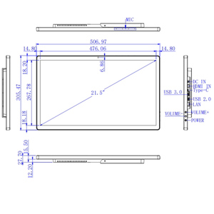 21,5-Zoll-Wandhalterung Full HD 10-Punkt-kapazitiver Touchscreen-LCD-Monitor 1920*1080 4GB Speicher-Ethernet-Netzwerk für den geschäftlichen Gebrauch - Product Image 6