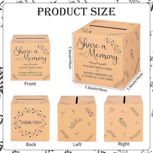 Brown Commemorative Card Box Birthday Graduation Retirement Party <strong>Memory</strong> Message Holder Book Type Product for Sharing <strong>Memories</strong> - Product Image 2