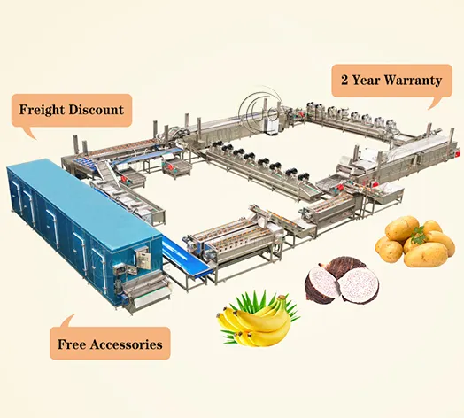 Ligne de Production de frites frites frites, 200kg/500kg/1000kg