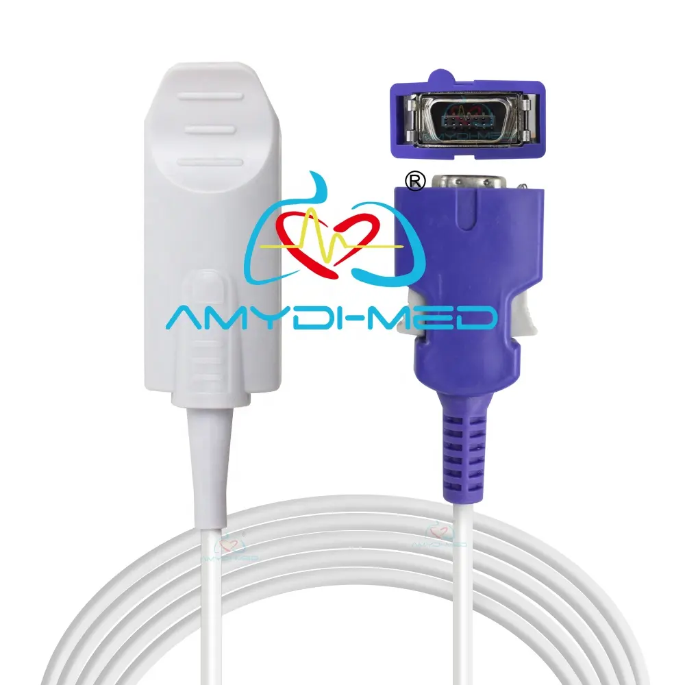 Amydi-Med riutilizzabile Spo2 sensore sensore de SpO2 compatibile per il sensore neellcor Max Colin 14pin grigio dito Clip Spo2