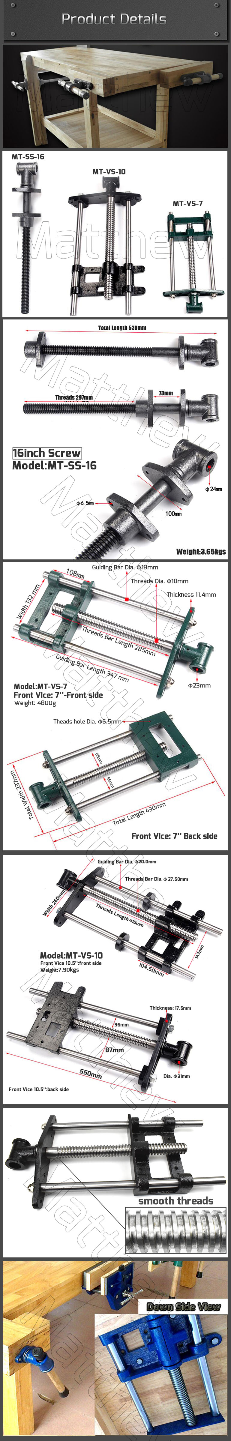 Heavy Duty Quick Mounting Front Vise for Woodworking Bench