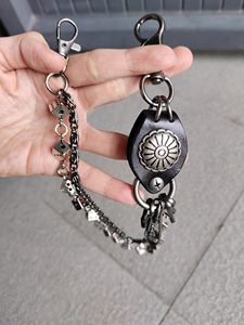 Sıcak satış oyma deri zar Retro çift katmanlı pantolon Vintage Hip-Hop Trendy yönlü bel zinciri - Product Image 6