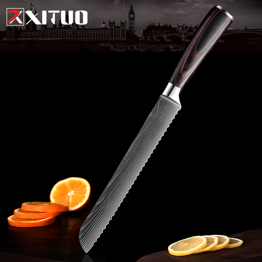 Colored Wood Handle Bread 8-JD-R4