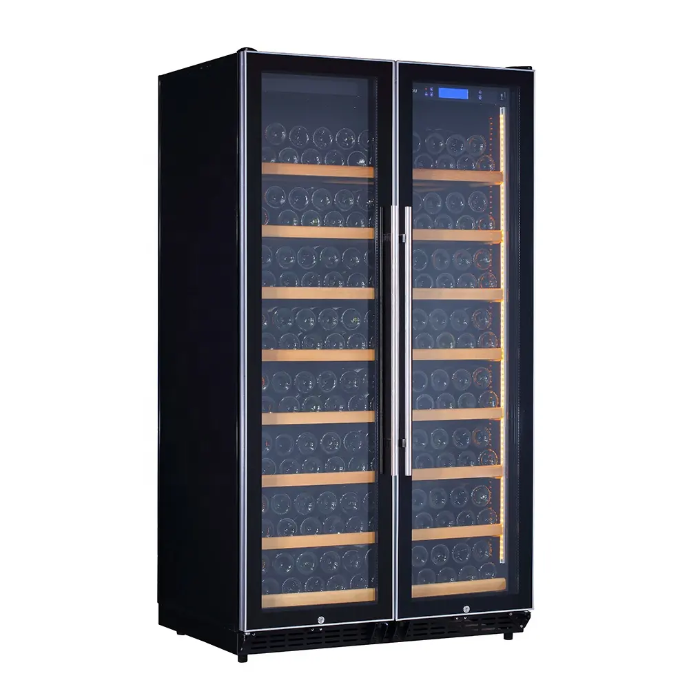 300 Chai Single Zone Wine Cooler Hầm Tủ Lạnh Hai Cửa Mở