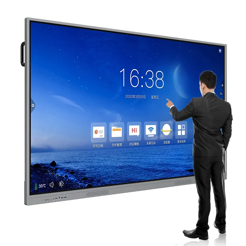 KINGONE OEM ODM tableau blanc numérique 4K écran 65 75 86 pouces écran plat interactif écran tactile Multi panneau intelligent