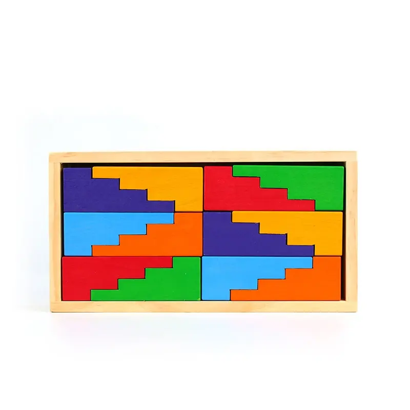 Grimms-bloques de juguete de madera para niños, escaleras de colores grandes, juego de construcción de techo escalonado, arcoíris, 12 piezas