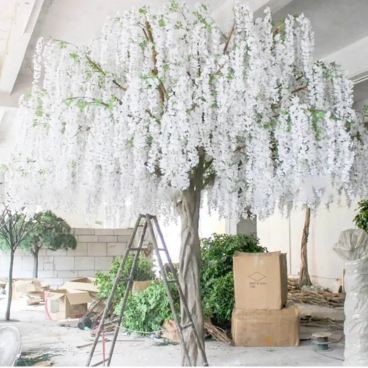 Оптовая продажа, цветок, искусственное качество, дерево, белое внутреннее свадебное дерево