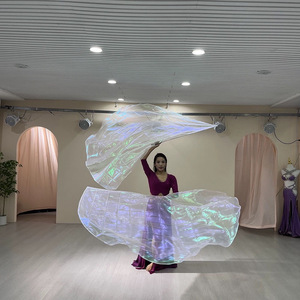 Yarım daire bayrak peçe germe sopa ile dans sahne Polyester Prop için performans aksesuarı toplantı