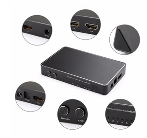 New Stock 6 Port <strong>HDMI</strong> Switch4Kx2K 6x1 <strong>HDMI</strong> Switch <strong>Selector</strong> Hub with Optical Spdif Toslink + 3.5mm Stereo Audio <strong>Output</strong> + ARC Function - Product Image 6