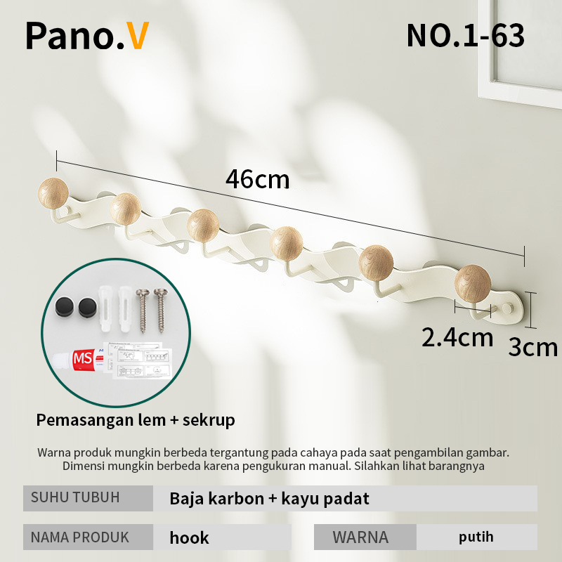 NO.1-63 White 6 hooks