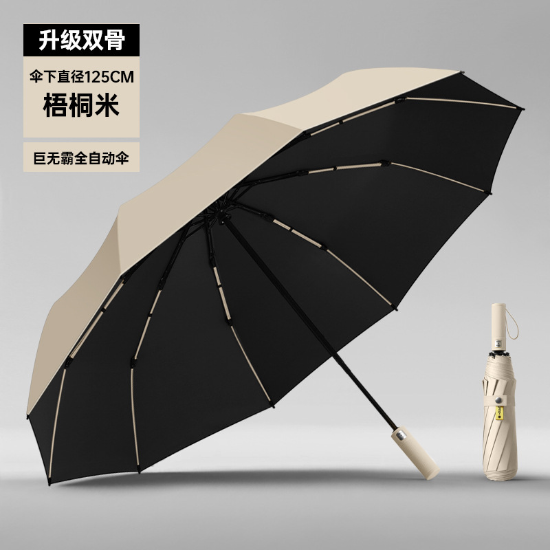 Parapluie automatique wutongmi à 20 os-diamètre 125 cm-revêtement noir