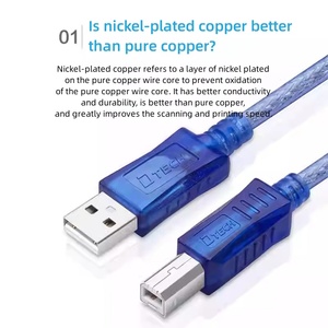 DTECH CU0093 1.8M tak ve çalıştır bilgisayar yazıcı için USB 2.0 AM BM veri kablosu - Product Image 2