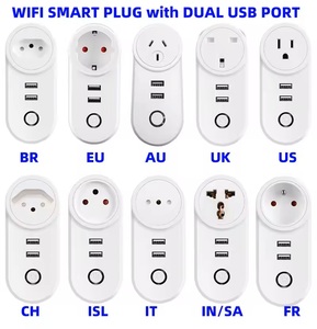 Glomarket akıllı yaşam Tuya İsrail Wifi fişi çift Usb soket ses kontrolü zamanlayıcı ile çalışır Alexa Google ev - Product Image 2