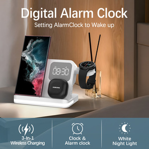 2025 sıcak satıcı 5-in-1 manyetik kablosuz şarj 15W QI2 LED saat gece lambası Apple için IPhone16 için çok cihaz hızlı şarj - Product Image 4