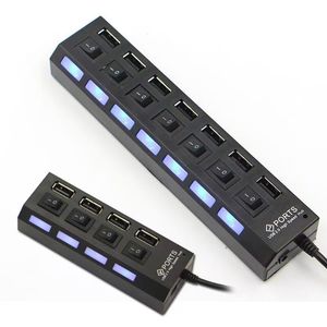 USB 2,0 концентратор 2,0 Multi USB сплиттер концентратор использовать адаптер питания 4/7 порт несколько расширитель 2,0 USB концентратор с переключателем для ПК