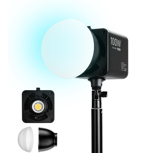 100W RGB dahili pil LED COB Video ışığı profesyonel fotoğraf ışığı kısılabilir stüdyo canlı akışı için 2700-6500K - Product Image 1