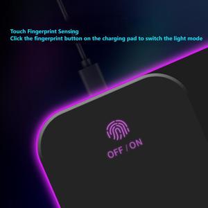 Wireless Charging Gaming Mouse Pad with RGB Light 15W Fast Charging Dazzle Color Oversized <strong>Keyboard</strong> Lock Edge Table Mat - Product Image 2