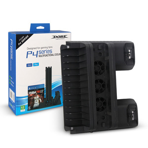 PS4超薄/PS4专业控制器多功能冷却风扇 + 盘架 + 充电座 - Product Image 1