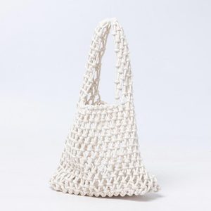 กระเป๋าเชือกฝ้ายคุณภาพสูงกระเป๋าตาข่ายแฟชั่นที่มีด้ามจับหักเหมาะสำหรับผู้หญิง - Product Image 2