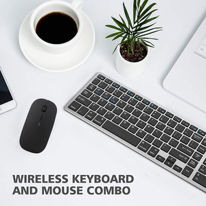 Awireless-teclado y ratón inalámbricos, 7 colores retroiluminados y alta función, un enchufe para ratón y teclado
