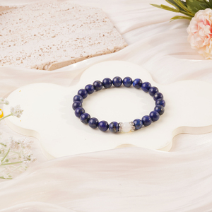 New Mom Mommy <span class=keywords><strong>50th</strong></span>/60th/70th Purple Emperor Stone Lapis Lazuli Natural Stone Beaded Bracelet with Cards for Happy Birthday <span class=keywords><strong>Gifts</strong></span>