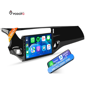 Podofo 9'' Android Car Radio <strong>2</strong> Din Autoradio Carplay Android Auto for <strong>Citroen</strong> <strong>C3</strong>/MK2SC 2009-2016 GPS Wifi Hifi FM RDS Wholesale - Product Image 1