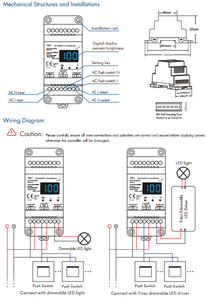 Sky dance TR1 100 ~ 240V 2A AC Triac RF Dimmer Din Schiene numerische Anzeige RF-Druck DIM-Tasten DIP-Schalter Triac LED Dimmer Controller - Product Image 6