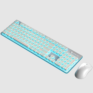 Sitio web de compras en línea de Cooig LANGTU LT600 Bluetooth retroiluminado Full Metal Panel membrana teclado ratón conjunto - Product Image 2
