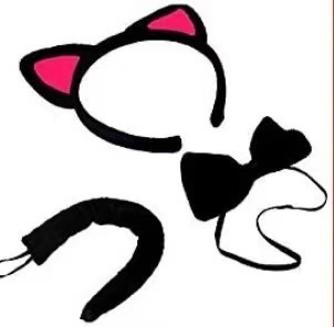 Ensemble trois pièces oreilles de chat prune noire