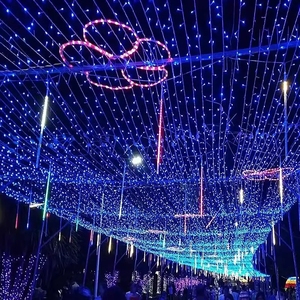 2025 Venta caliente jardín cadena de luces cascada LED alto brillo al aire libre Navidad decoración luces Solar AC Power