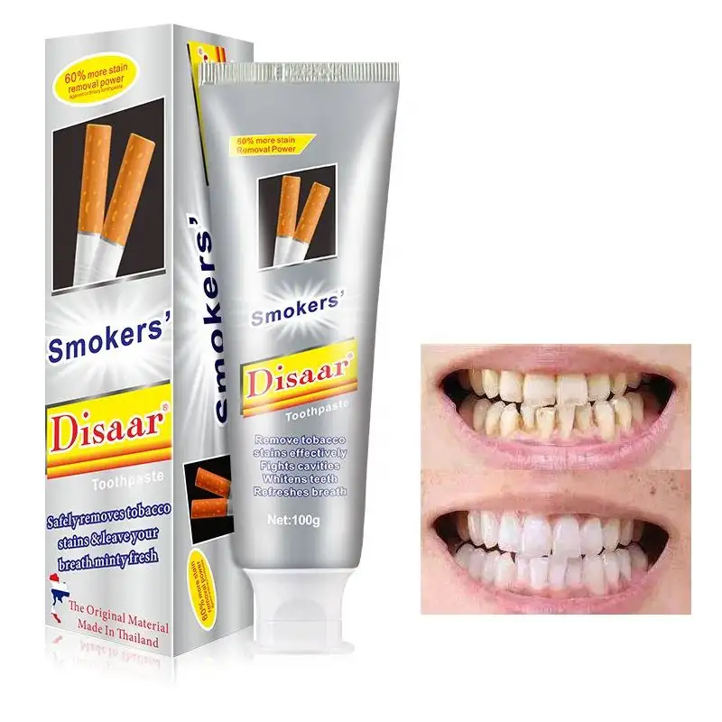 Disaar Smokers Toothpaste Best Teeth Whitening Private Label Factory Price Wholesale Removes Tobacco Stains Bad Breath Care
