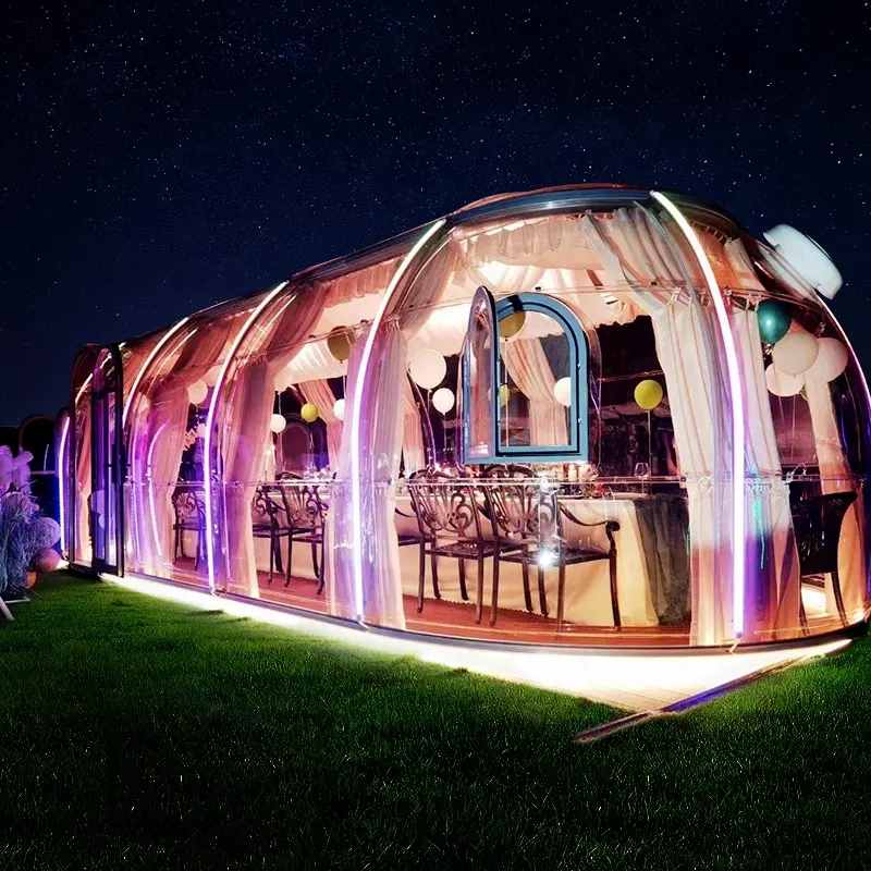 2023 più nuovo Design Clear Dome Hotel tenda PC geodetica Glamping Bubble House in vendita