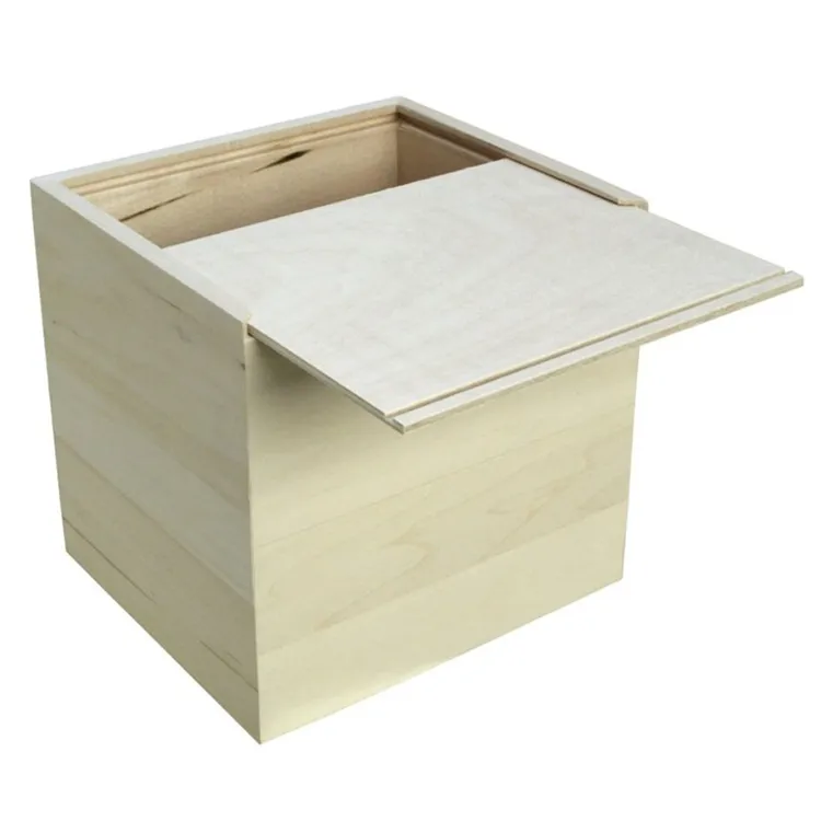 Caja para guardar tarjetas, artesanías y decoración del hogar, cajas de madera de manzana, venta al por mayor