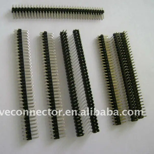PCBピンヘッダー金メッキロングピン2.54mmブラックブラス直角表面実装オスコネクタ3ピンSCARTメスヘッダーPBT - Product Image 4